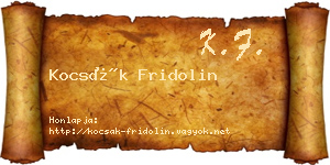 Kocsák Fridolin névjegykártya